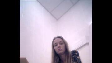 Shaved White Young Toilet Peeing
