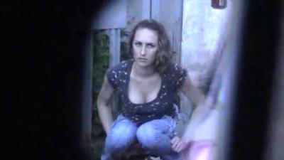 Shaved White Girl Public Peeing